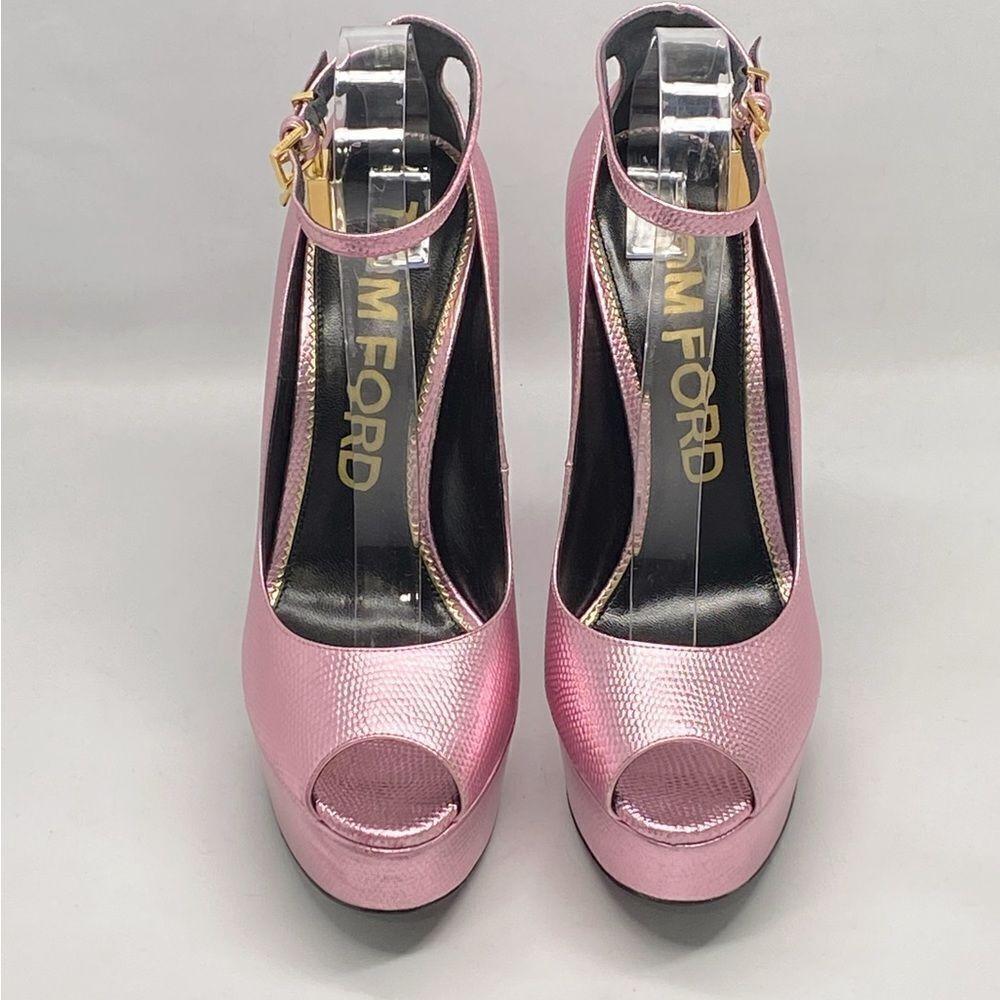 Tom Ford Lizard-Embossed Leather Platform Pumps size 40 - Picture 5 of 16